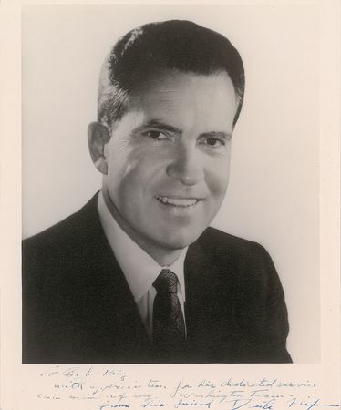 Lot #217 Richard Nixon Signed Photograph - Image 1