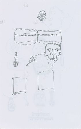 Lot #200 Barack Obama: Rare Obama self-portrait sketches with a single handwritten line: 