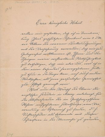 Lot #332 King Franz Joseph I Signed Letter - Image 1