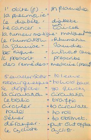 Lot #301 Princess Diana: The teenage Diana's French notebook from Swiss finishing school - Image 5