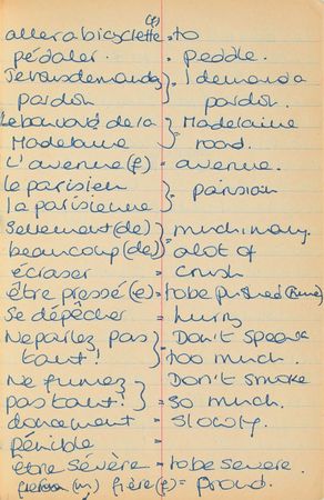 Lot #301 Princess Diana: The teenage Diana's French notebook from Swiss finishing school - Image 6