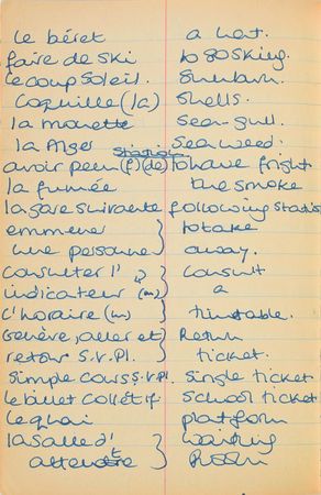 Lot #301 Princess Diana: The teenage Diana's French notebook from Swiss finishing school - Image 7