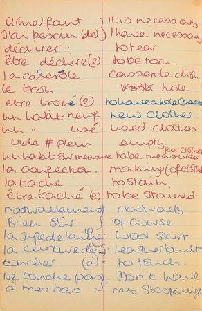 Lot #301 Princess Diana: The teenage Diana's French notebook from Swiss finishing school - Image 11
