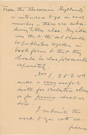 Lot #595 Edward Elgar Handwritten Letter Signed - Image 2