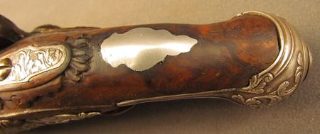 Lot #383 Pair of European Flintlock Muff Pistols: Beautiful ornate pair of European flintlocks - Image 2