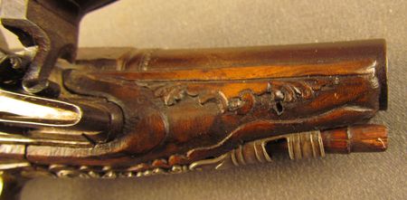 Lot #383 Pair of European Flintlock Muff Pistols: Beautiful ornate pair of European flintlocks - Image 14