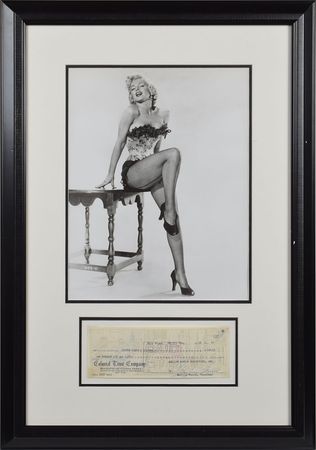 Lot #721 Marilyn Monroe: Sought-after 1958 Marilyn Monroe Productions check to 