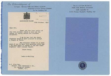 Lot #305 Queen Elizabeth II and Prince Philip: Marvelous royal wedding portrait by Baron - Image 2