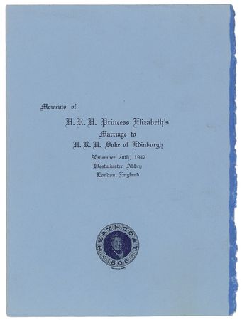 Lot #305 Queen Elizabeth II and Prince Philip: Marvelous royal wedding portrait by Baron - Image 3