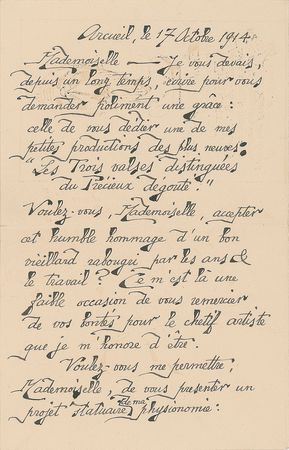 Lot #599 Erik Satie: Unusual illustrated letter by the avant-garde master - Image 1