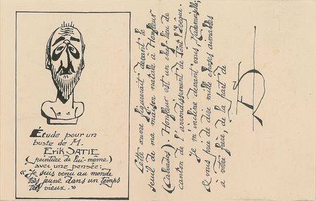 Lot #599 Erik Satie: Unusual illustrated letter by the avant-garde master - Image 2