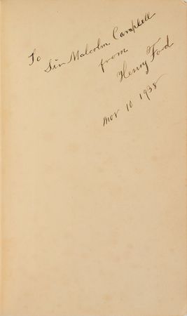 Lot #251 Henry Ford: Ford's autobiography inscribed to famed speedster Malcolm Campbell - Image 1
