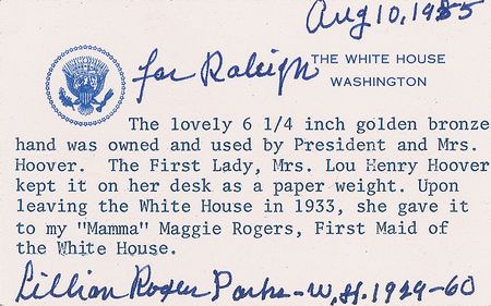 Lot #185 Herbert Hoover: Kept on the first lady's desk - Image 4