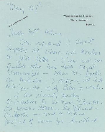Lot #553 Agatha Christie Handwritten Letter Signed - Image 1