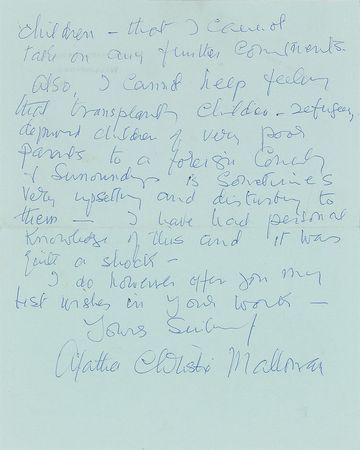 Lot #553 Agatha Christie Handwritten Letter Signed - Image 2