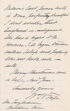 Lot #176 William H. Taft: ?I?ll begin to swear unless I stop and profanity does not look well in ink? - Image 2
