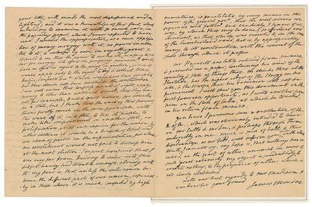 Lot #138 James Monroe: President Monroe’s dispute with Jefferson and Madison over “the grants of power in the constitution” - Image 2
