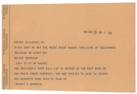 Lot #81 Robert F. Kennedy Telegrams: 