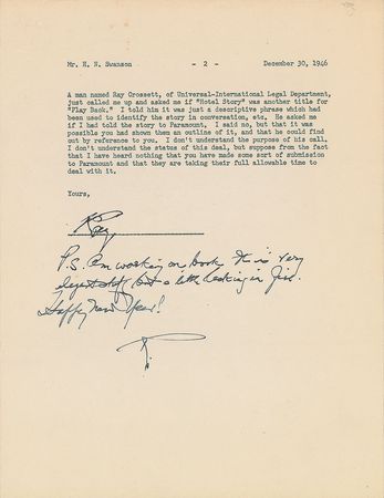 Lot #554 Raymond Chandler: 