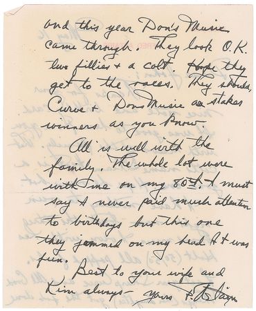 Lot #800 Fred Astaire Handwritten Letter Signed - Image 2