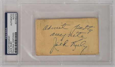 Lot #122. Jack Ruby Signed Carousel Business Card: Handwritten admission pass for Jack Ruby's Carousel Club