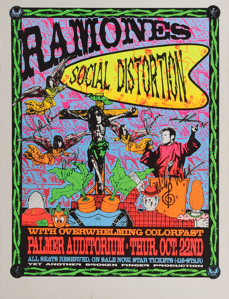 Ramones and Social Distortion Signed Poster | RR Auction