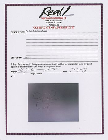 Lot #2469  Prince 1985 Signature - Image 2