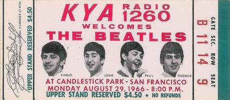 Lot #2022  Beatles Pair of 1966 Candlestick Park Tickets - Image 2