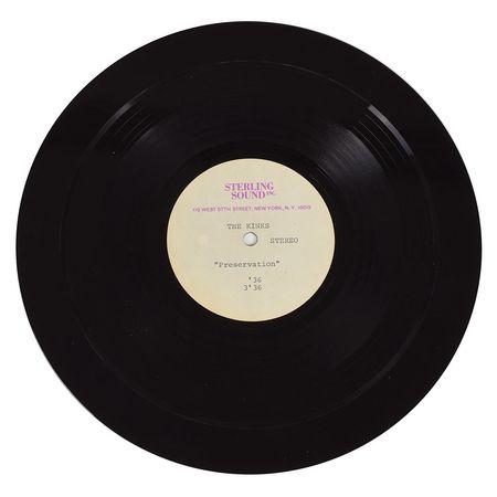Lot #2290 The Kinks 1973 'Preservation' Acetate - Image 2