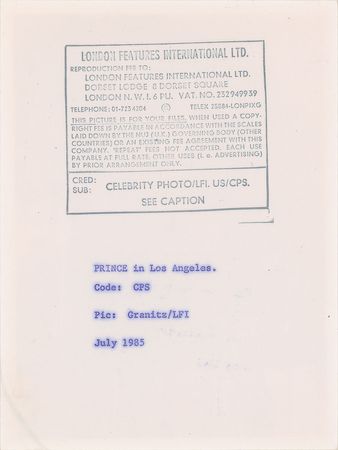 Lot #2468  Prince 1985 Original Vintage Photograph - Image 2