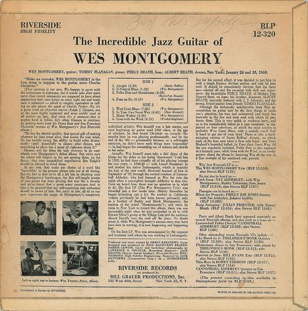 Lot #2201 Wes Montgomery Signed Album - Image 1