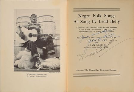 Lot #2202 Huddie ‘Lead Belly’ Ledbetter Signed Book - Image 1