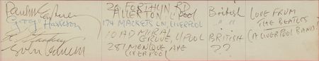 Lot #2004  Beatles Signed 1962 Hotel Registry - Image 2