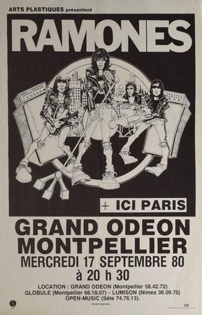 Lot #2392  Ramones 1980 Montpellier France Poster