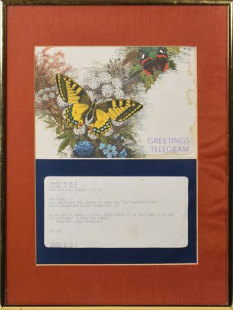 Lot #2346 Brad Delp's Pair of Telegrams from Paul McCartney - Image 1