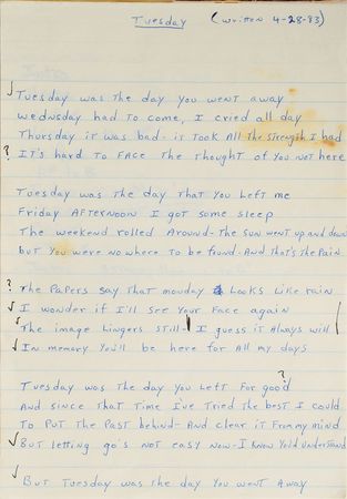 Lot #2348 Brad Delp's Handwritten Lyric Notebook - Image 1