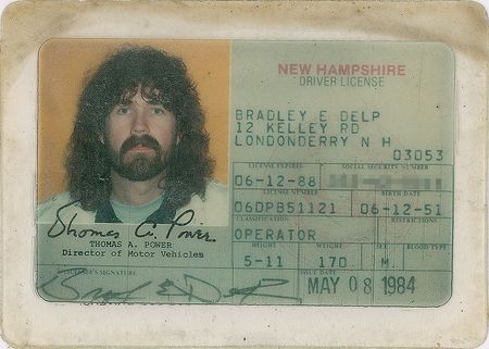 Lot #2344 Brad Delp's New Hampshire Driver's