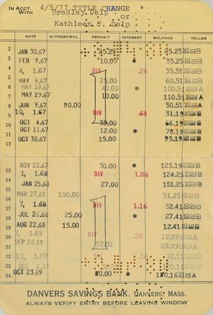 Lot #2369 Brad Delp's Bank Book - Image 1
