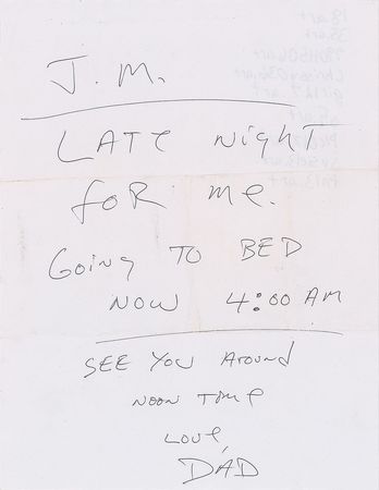 Lot #2372 Brad Delp Handwritten Note and