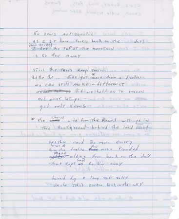 Lot #2352 Brad Delp Handwritten Lyrics for 'Rockin' Away' - Image 2