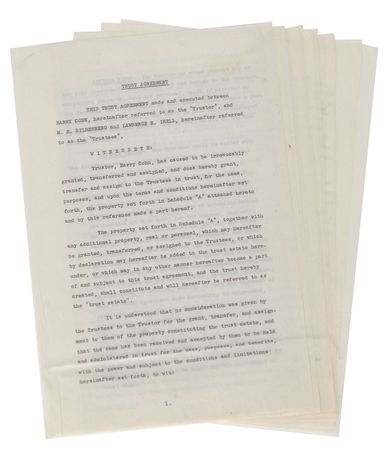 Lot #801 Harry Cohn - Image 1