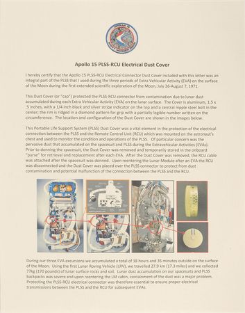 Lot #30 Dave Scottâ€™s Apollo 15 Lunar Surface-Used PLSS/RCU Cover: Critical piece of the Apollo 15 PLSS - Image 5