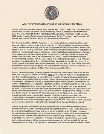 Lot #36 Dave Scott's Lunar Surface-Used Apollo 15 Lunar Rover Bearing Map: Used on the lunar surface for the Lunar Rover's first excursions on Apollo 15 - Image 3