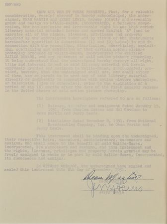 Lot #691 Dean Martin and Jerry Lewis Signed Document - Image 2