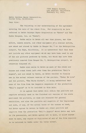 Lot #584 Howard Hughes and Louis B. Mayer: 