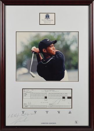 Lot #734 Tiger Woods Score Card - Image 1