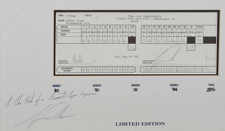 Lot #734 Tiger Woods Score Card - Image 2