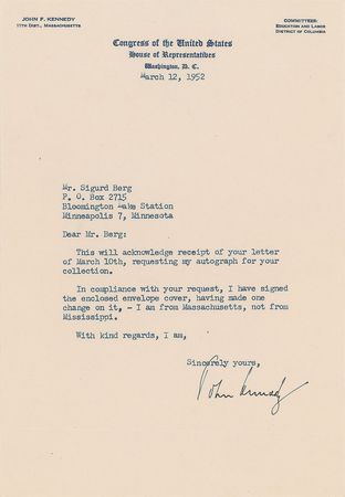 Lot #119 John F. Kennedy: 