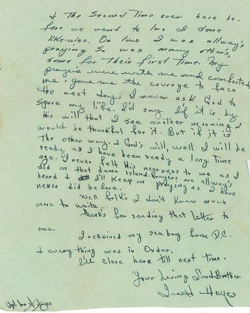 Lot #317 Iwo Jima: Ira Hayes: Rare handwritten letter from an Iwo Jima flag-raiser, reaffirming his faith to his family?