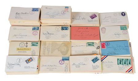 Lot #589 Lifetime Collection of Covers: Over 2,000 autographs from 20th century notablesâ??from Charles Addams to Alvin C. York - Image 6